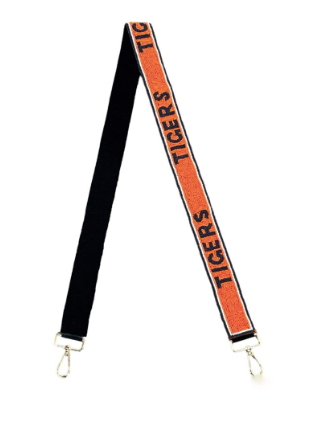 "Tigers" Beaded Purse Strap (Orange and Navy)