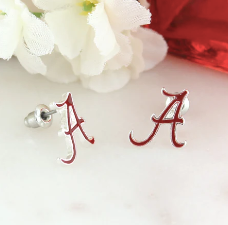 Alabama Enamel Logo Stud Earrings