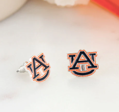 Auburn Enamel Logo Stud Earrings