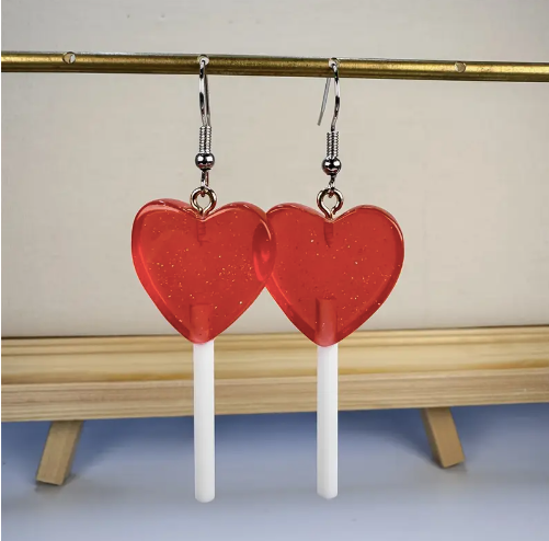 Heart Shape Lollipop Earrings