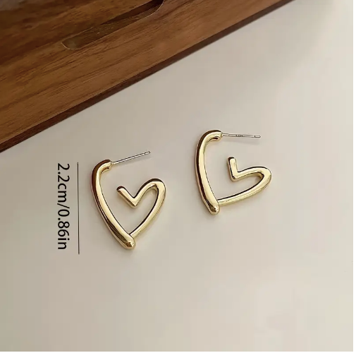 Hollow Heart Stud Earrings