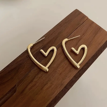 Hollow Heart Stud Earrings