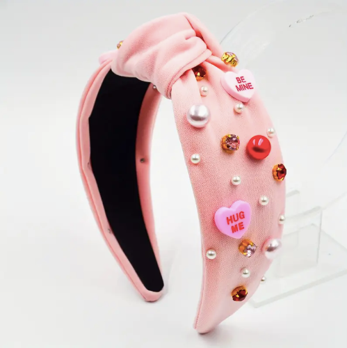 Conversation Hearts Headband (Light Pink)