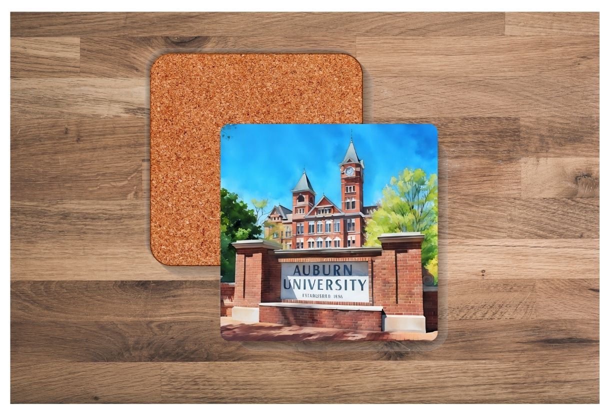 Auburn Landmarks Watercolor Coasters (Set of 4)