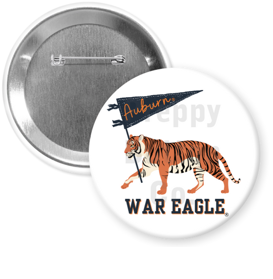 Vintage Tiger with Auburn Pennant Button