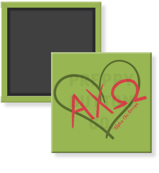 Alpha Chi Omega Heart Sorority Magnet