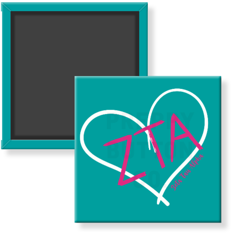 Zeta Tau Alpha Heart Sorority Magnet
