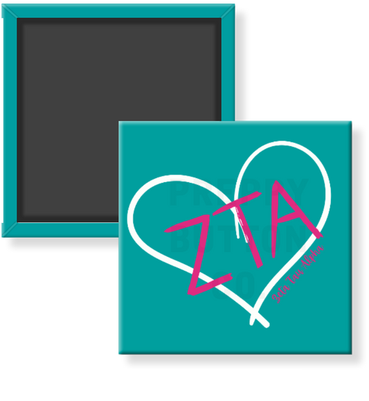 Zeta Tau Alpha Heart Sorority Magnet