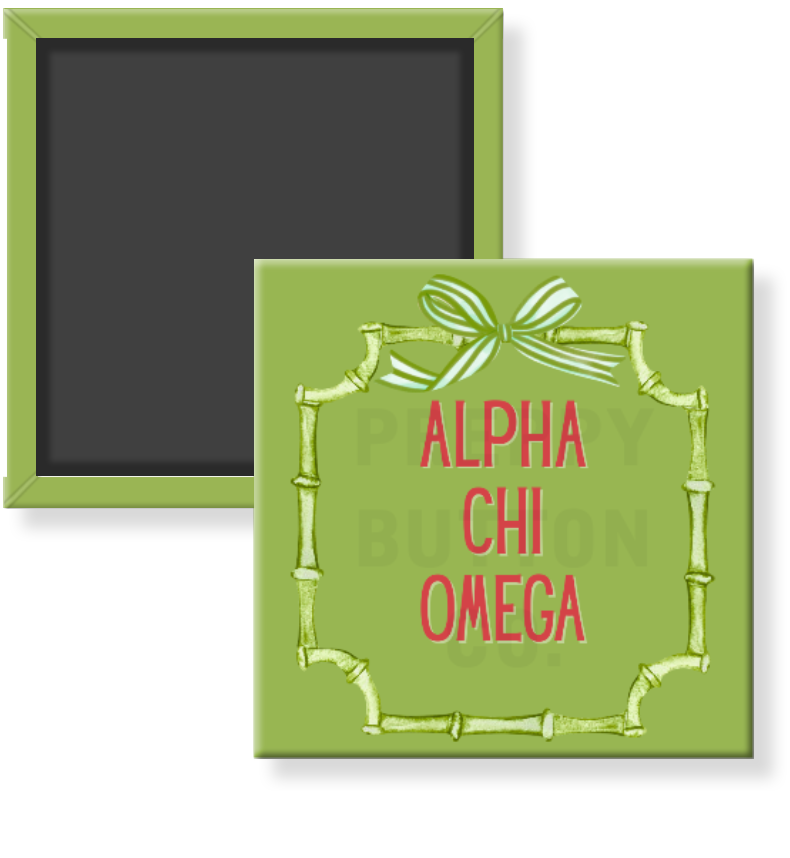 Alpha Chi Omega Bamboo Frame Sorority Magnet