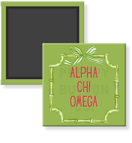 Alpha Chi Omega Bamboo Frame Sorority Magnet