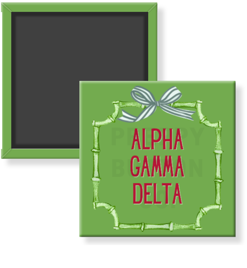 Alpha Gamma Delta Bamboo Frame Magnet