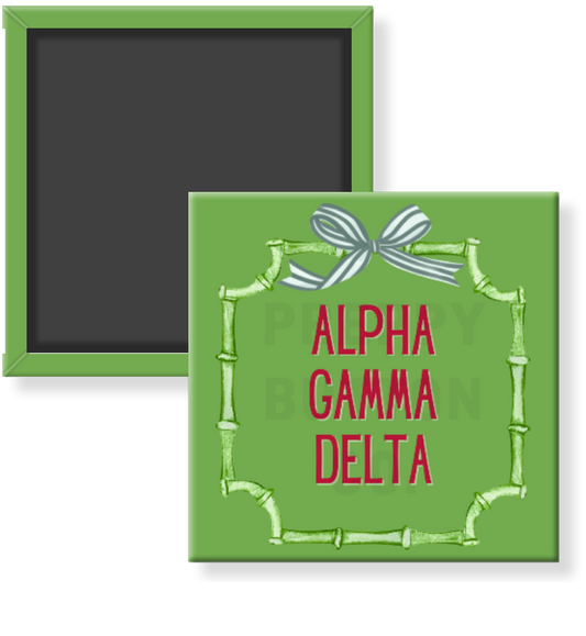Alpha Gamma Delta Bamboo Frame Magnet