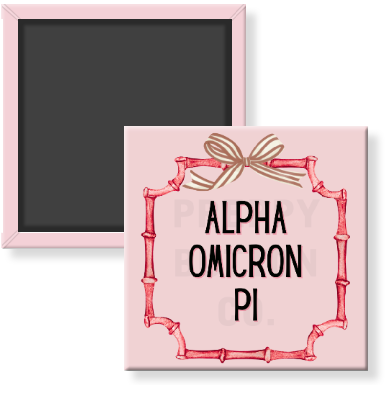Alpha Omicron Pi Bamboo Frame Magnet