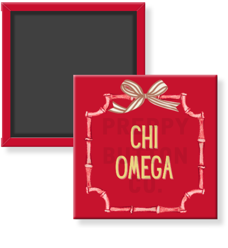 Chi Omega Bamboo Frame Magnet