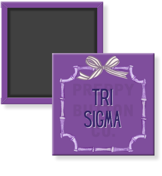 Tri Sigma Bamboo Frame Magnet