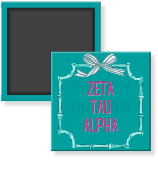 Zeta Tau Alpha Bamboo Frame Magnet