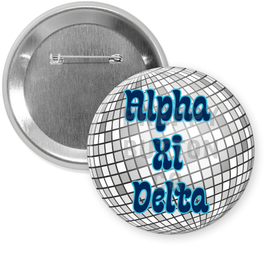 Alpha Xi Delta Disco Ball Button