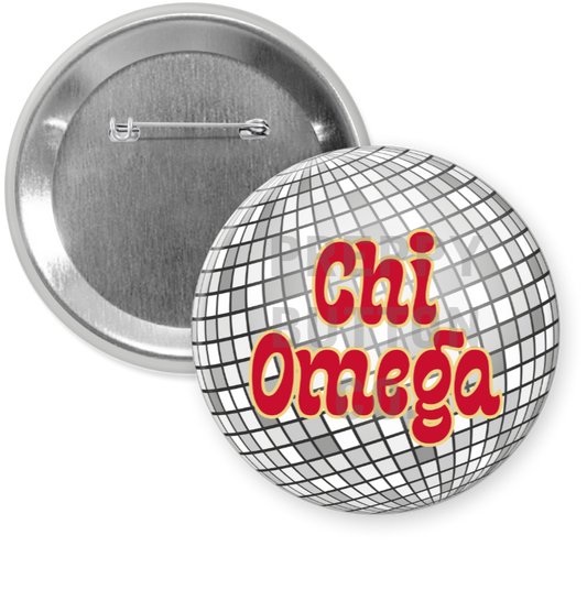 Chi Omega Disco Ball Button