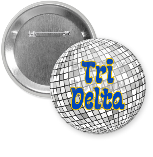 Tri Delta Disco Ball Button