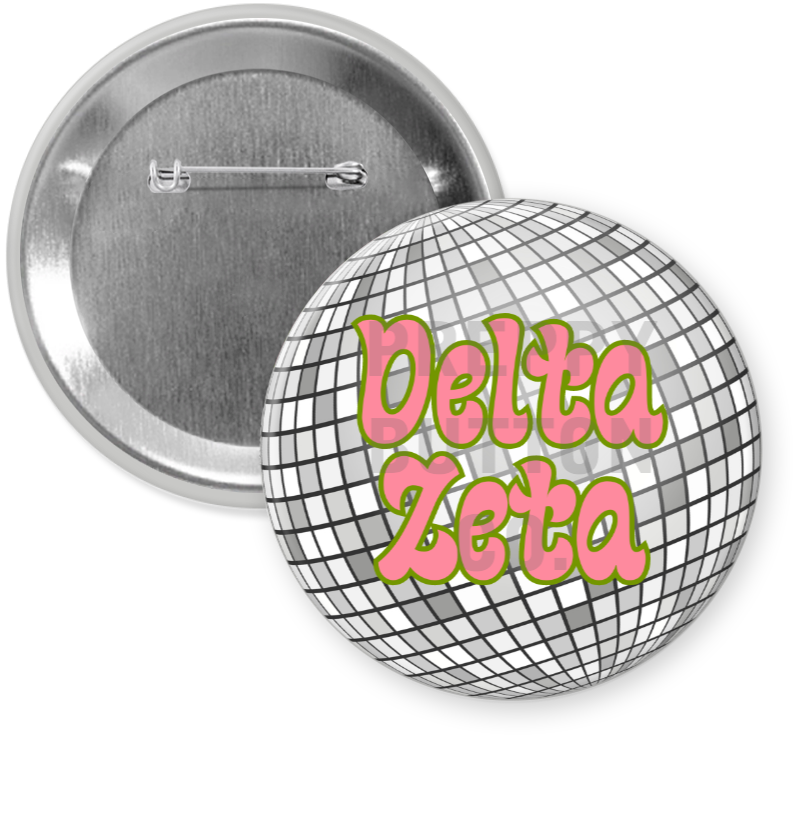 Delta Zeta Disco Ball Button