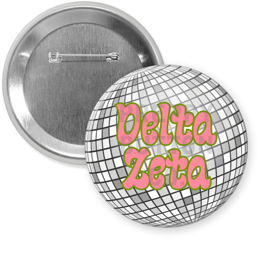 Delta Zeta Disco Ball Button