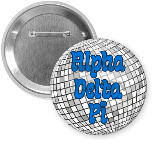 Alpha Delta Pi Disco Ball Button