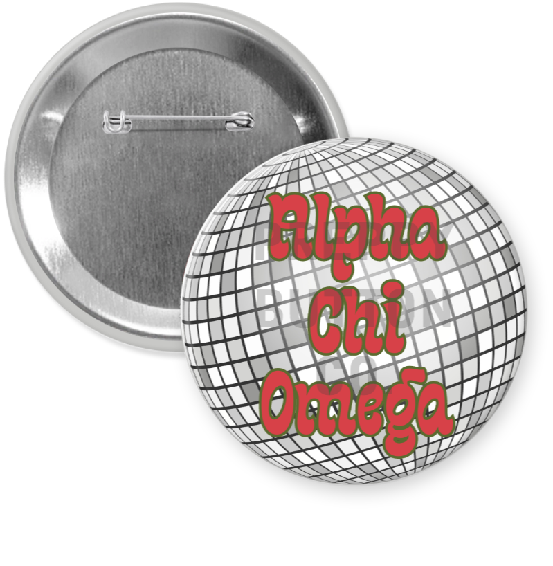 Alpha Chi Omega Disco Ball Button