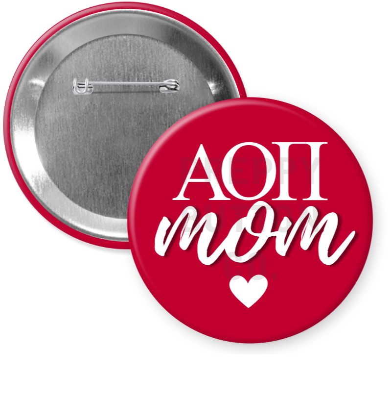 Alpha Omicron Pi Mom Button