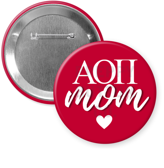 Alpha Omicron Pi Mom Button