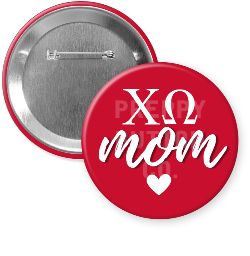 Chi Omega Mom Button