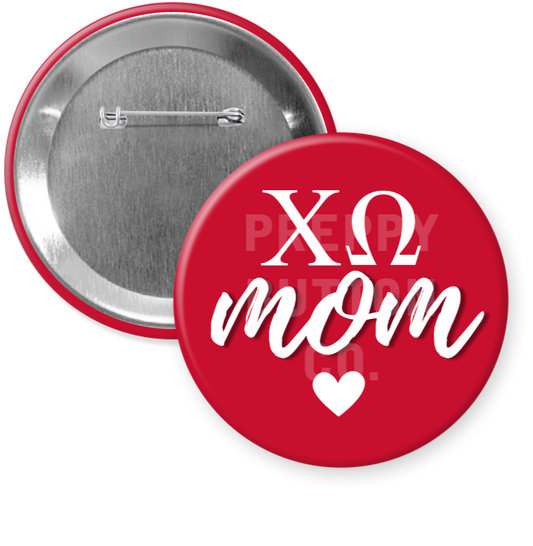 Chi Omega Mom Button