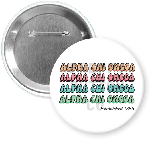 Alpha Chi Omega Colorful Button
