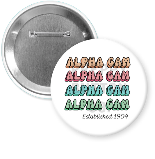 Alpha Gam Est. 1904 Button