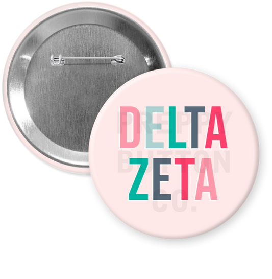 Delta Zeta Multicolor Button