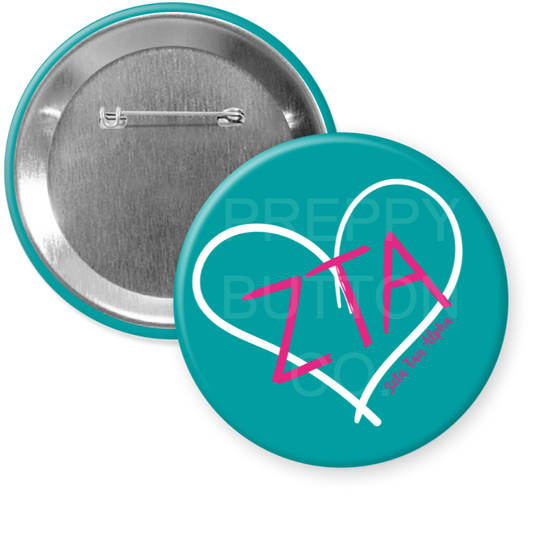 Zeta Tau Alpha Heart Button