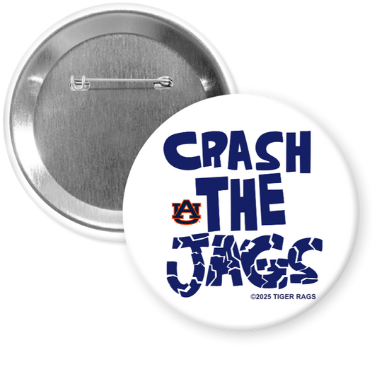"Crash the Jags" Tiger Rags Button