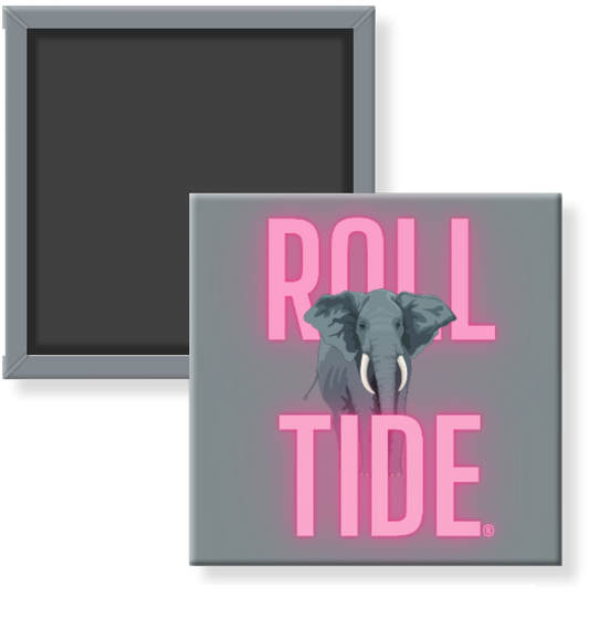 Neon Pink "Roll Tide" Magnet