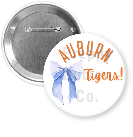 Coquette Auburn Tigers Button