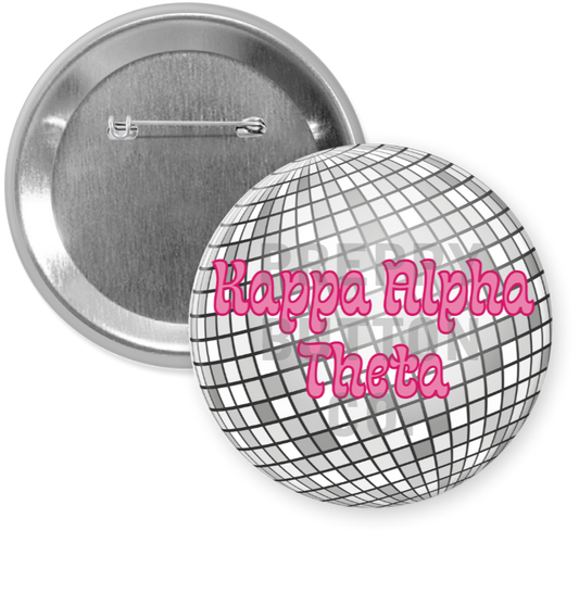 Kappa Alpha Theta Disco Ball Button