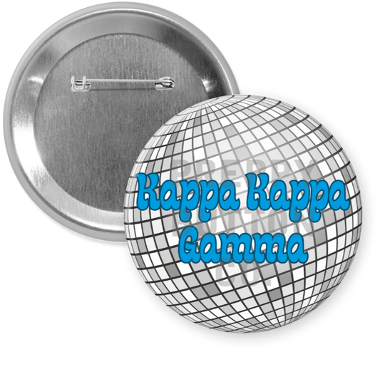 Kappa Kappa Gamma Disco Ball Button