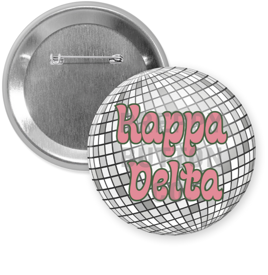 Kappa Delta Disco Ball Button