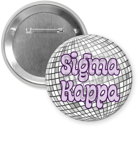 Sigma Kappa Disco Ball Button